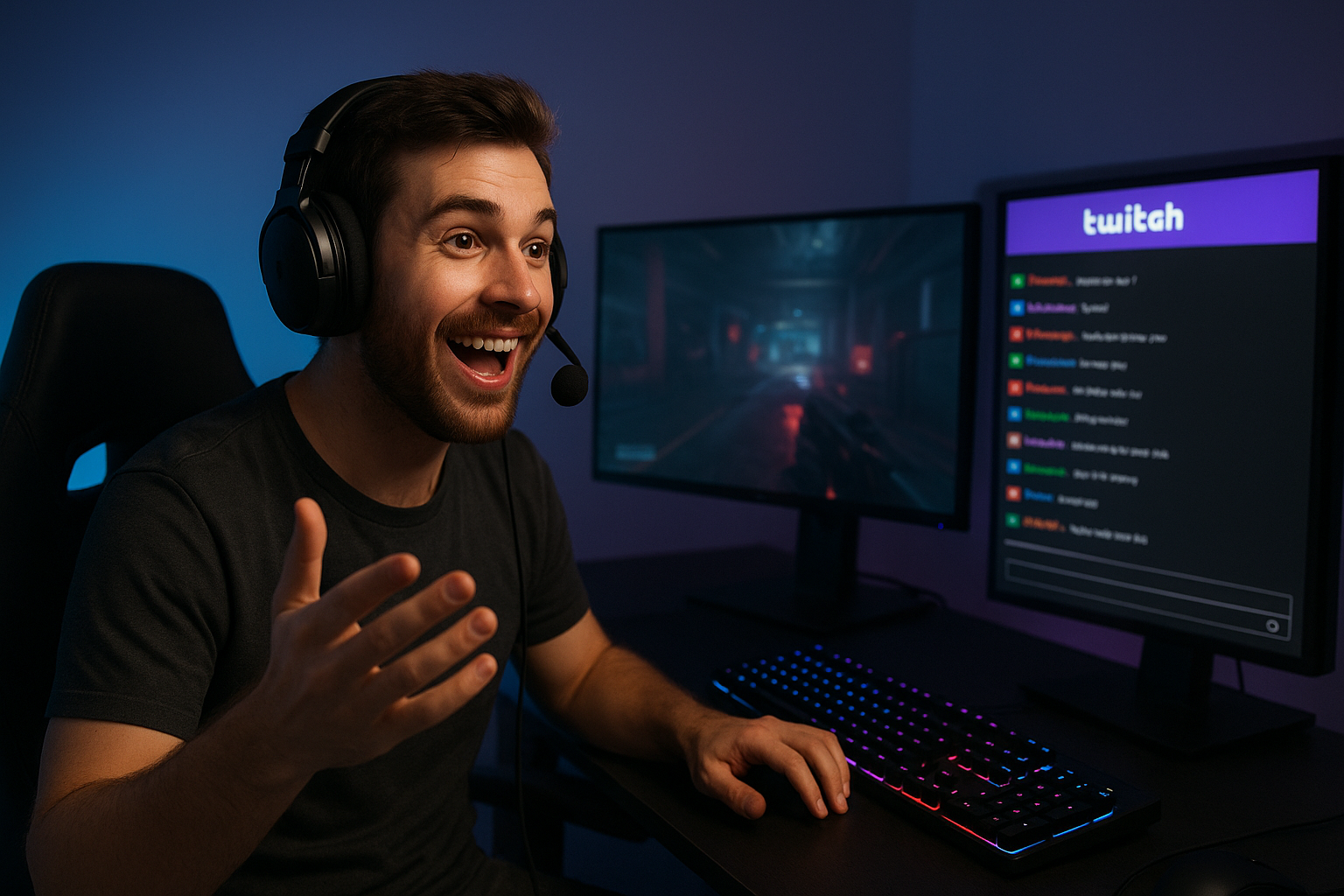 تصویر استریم گیمینگ زنده برای گیمرها