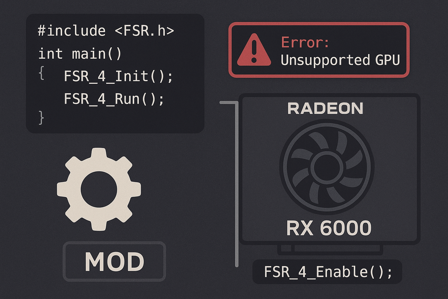 تصویر چالش‌های فنی و مودینگ برای FSR 4 روی RX 6000