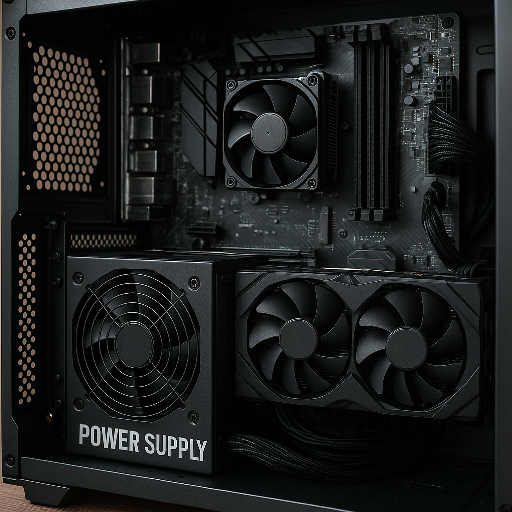 تصویر نقش پاور در سیستم گیمینگ و اجزای داخلی PC