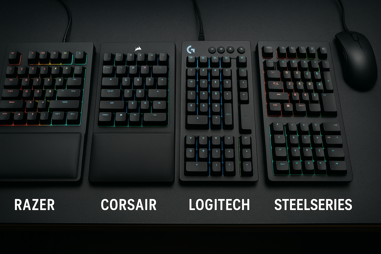 تصویر مقایسه برندهای برتر بهترین کیبوردهای گیمینگ ۲۰۲۴