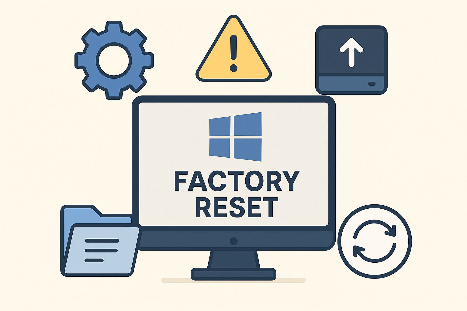 تصویر آموزشی برای درک ریست فکتوری در ویندوز 10 و 11