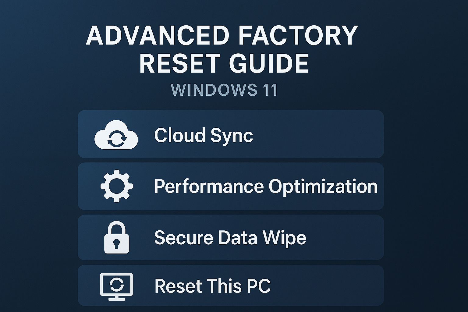 تصویر راهنمای پیشرفته ریست فکتوری ویندوز 11