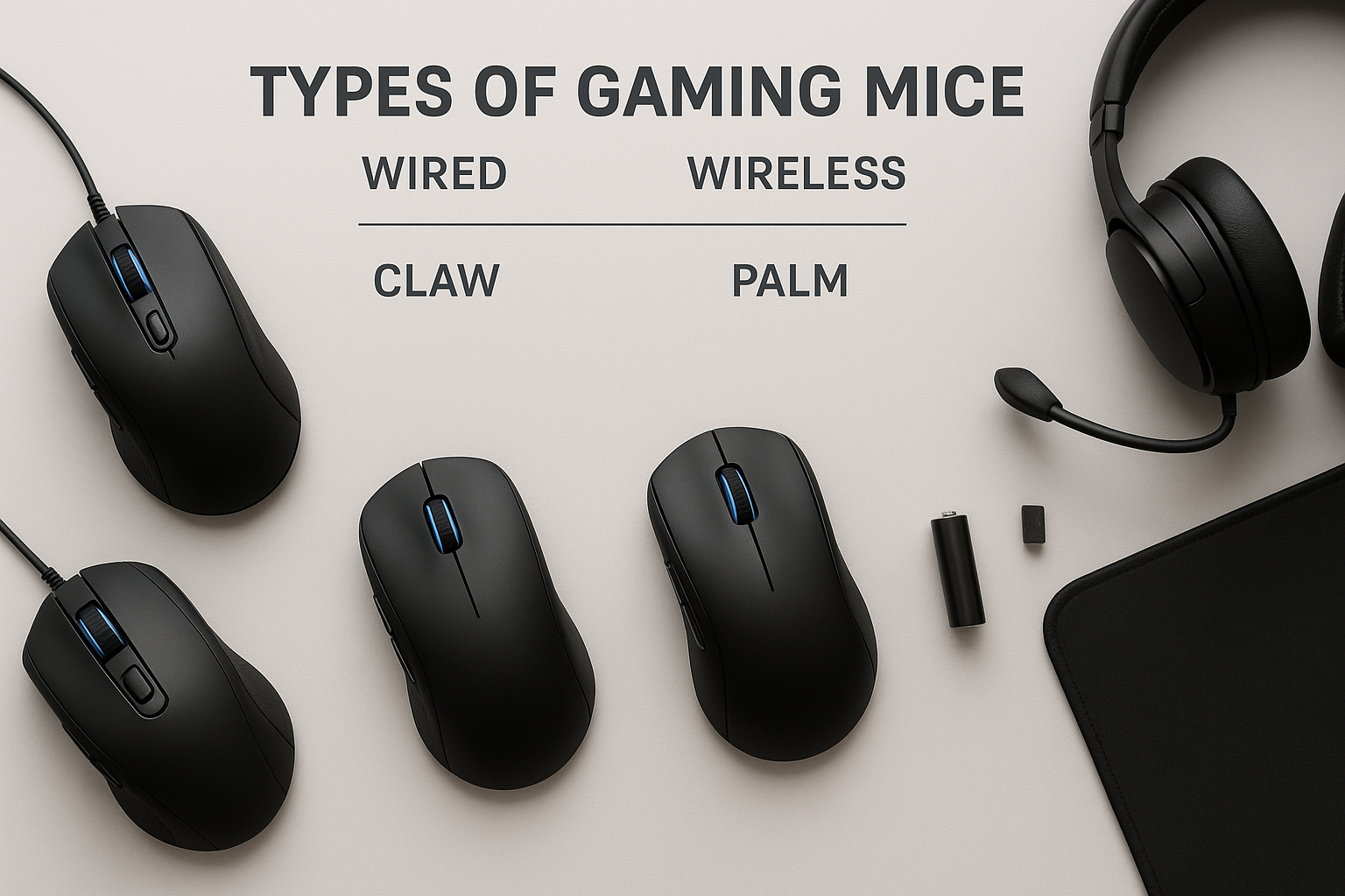 تصویر انواع موس گیمینگ سیمی و بی‌سیم