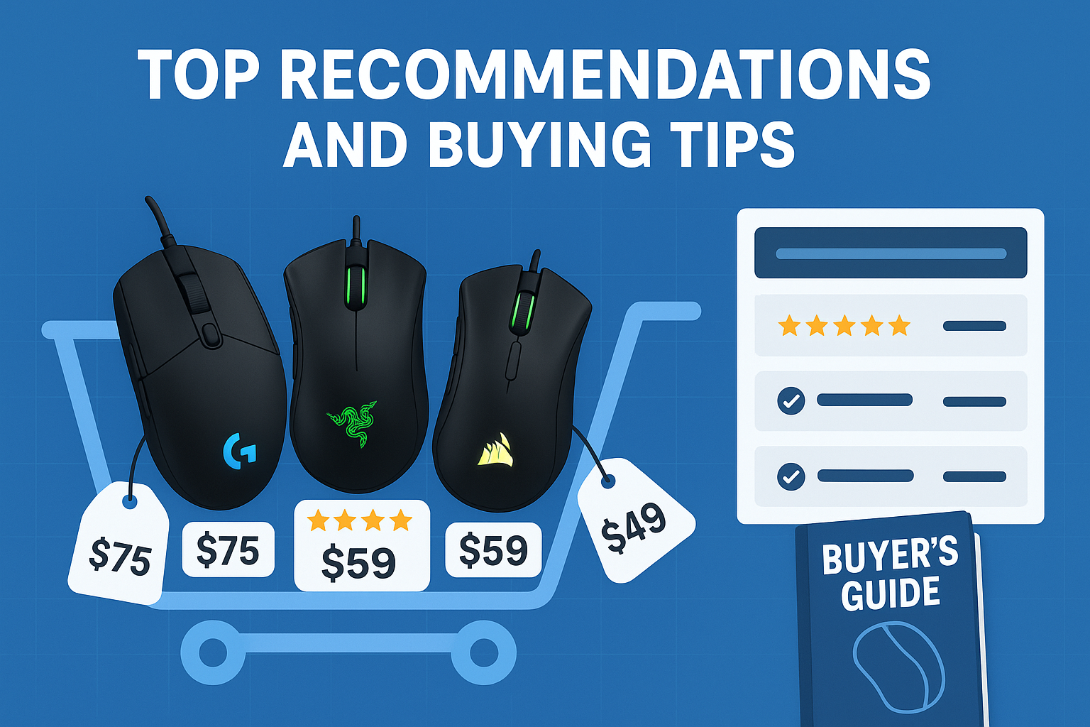 تصویر توصیه‌های برتر و نکات خرید موس گیمینگ