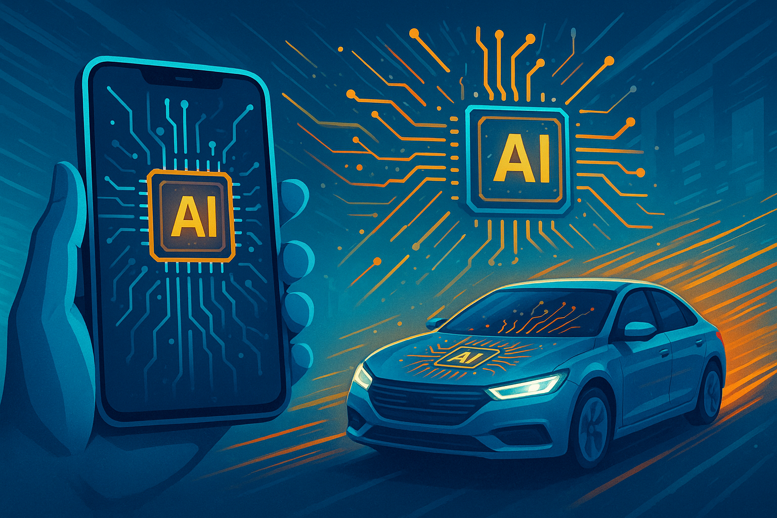 تصویر کاربرد شتاب‌دهنده‌های AI در دستگاه‌های لبه‌ای و خودروهای خودران