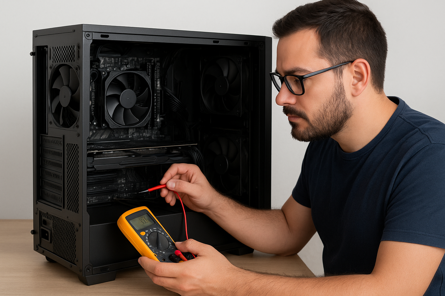 تصویر چک پس از نصب قطعات کامپیوتر