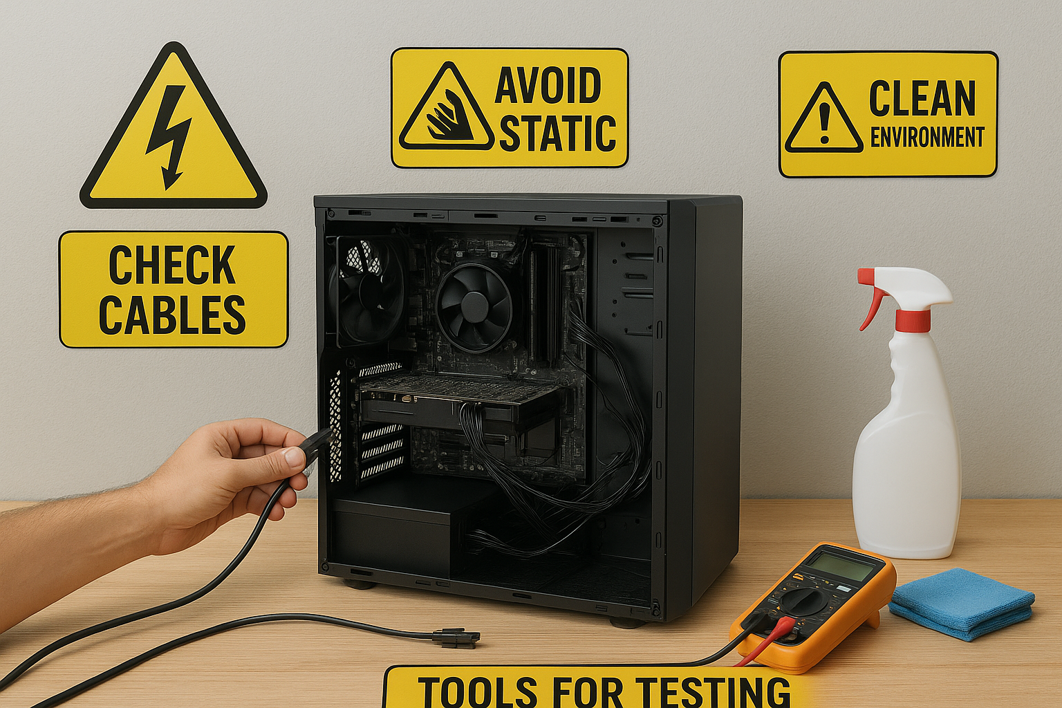 تصویر نکات ایمنی الکتریکی و نگهداری پس از نصب قطعات
