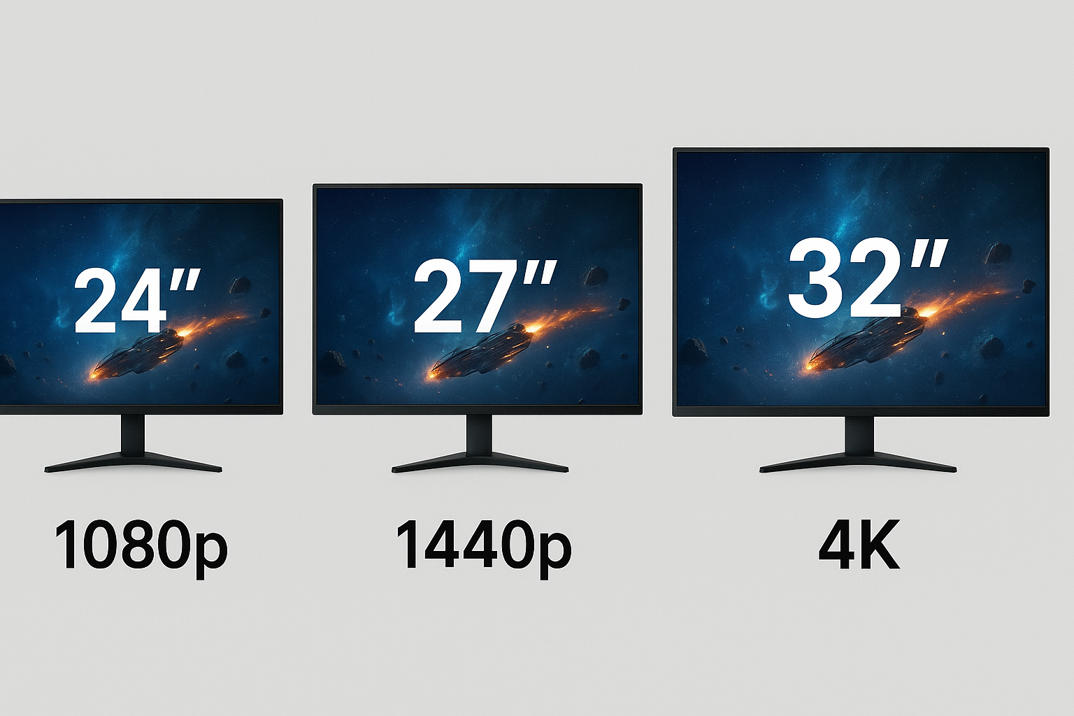 مقایسه اندازه و رزولوشن مانیتورهای گیمینگ