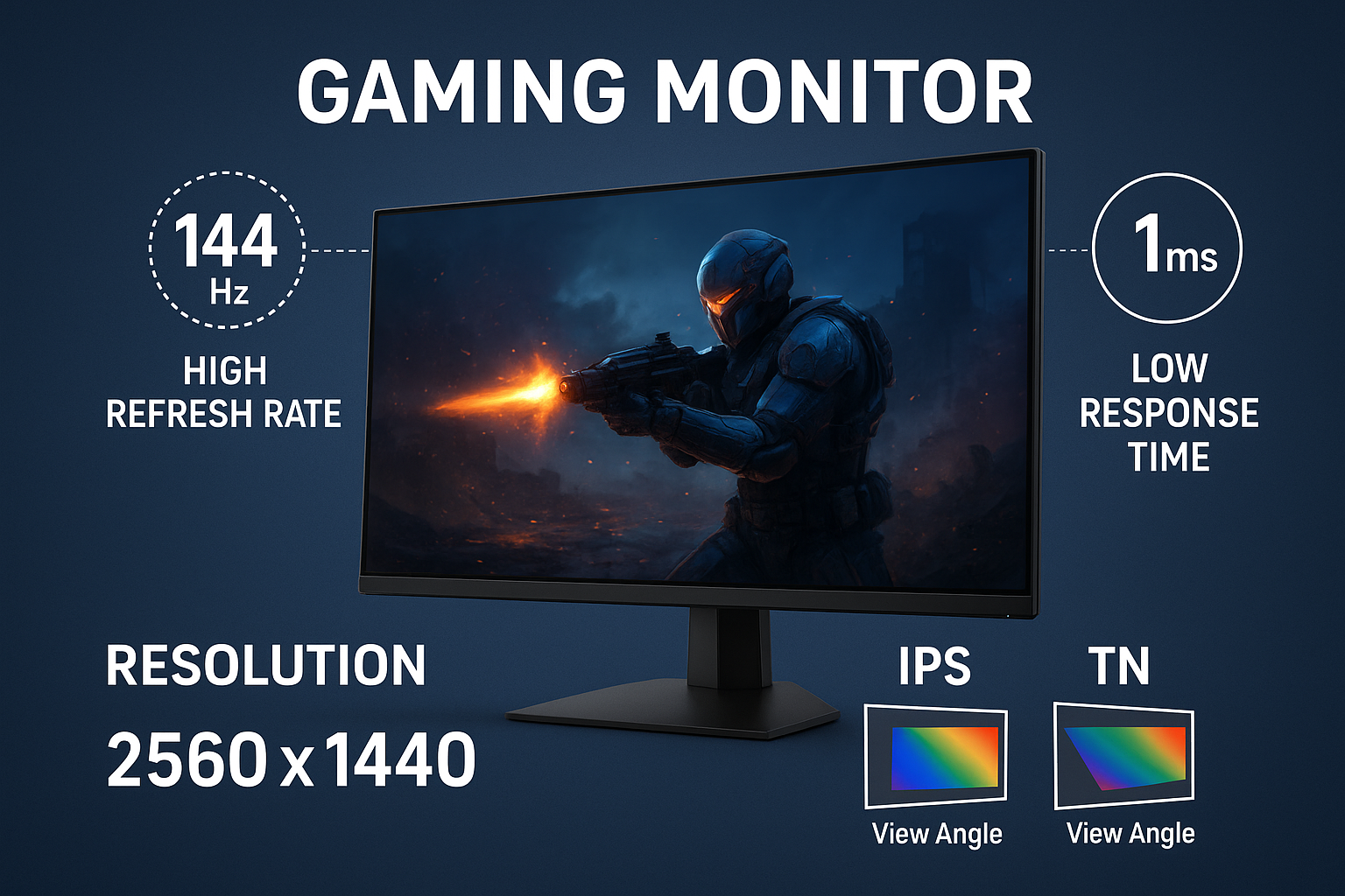 تصویر ویژگی‌های کلیدی مانیتور گیمینگ مناسب