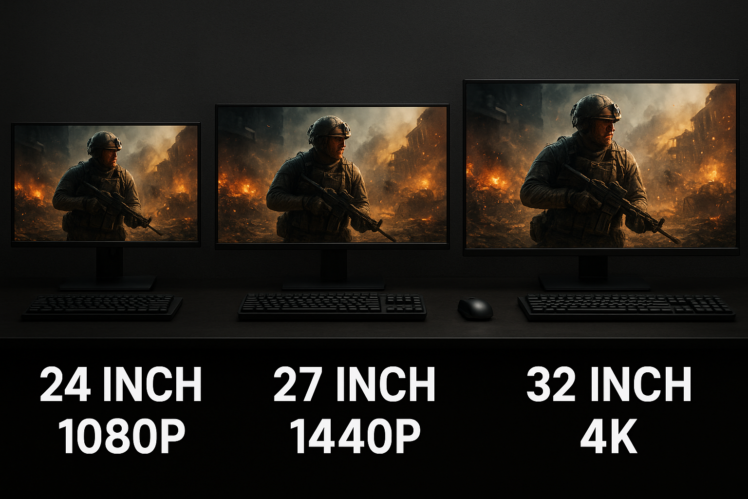 تصویر اندازه و رزولوشن مانیتورهای گیمینگ