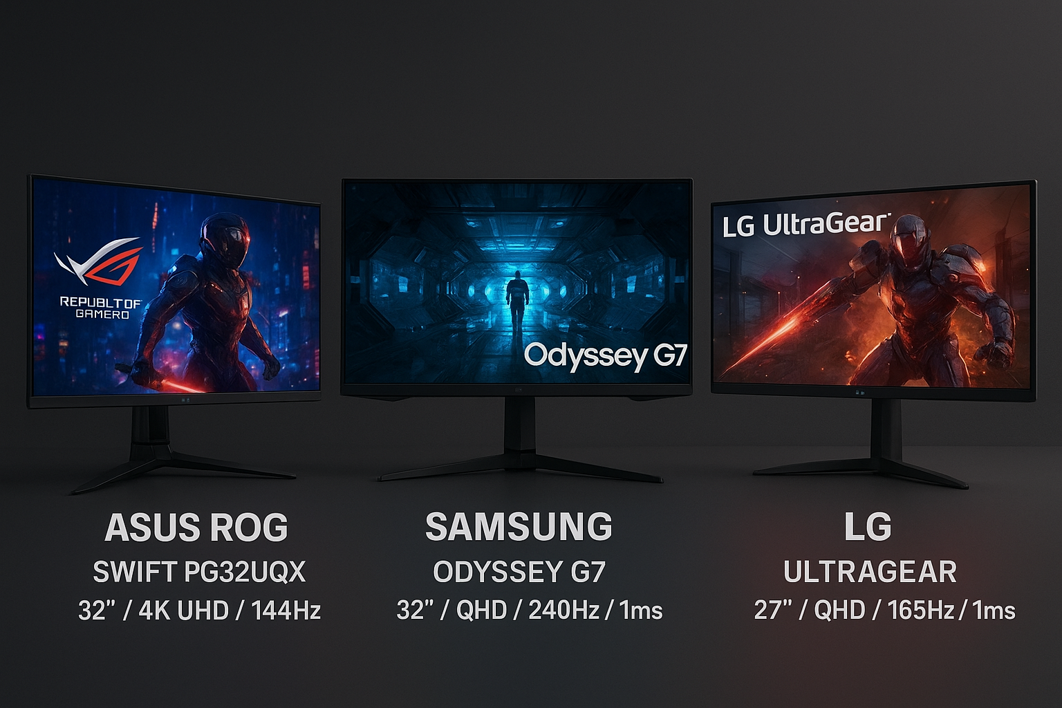 تصویر برندها و مدل‌های مانیتور گیمینگ مناسب