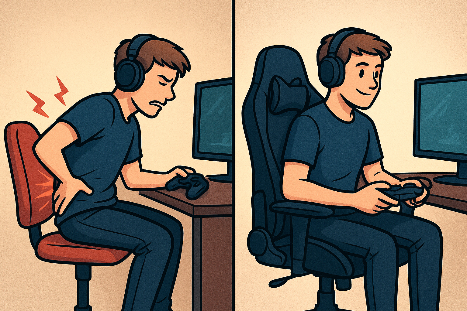 تصویر اهمیت صندلی گیمینگ در سلامت گیمرها