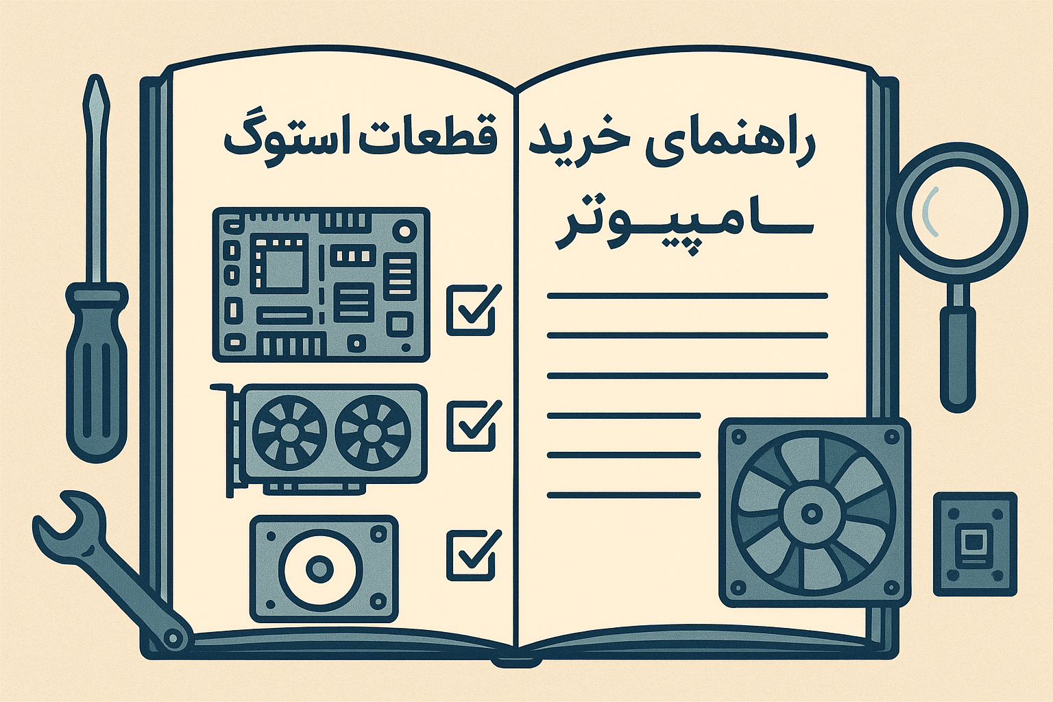 تصویر راهنمای خرید قطعات استوک کامپیوتر