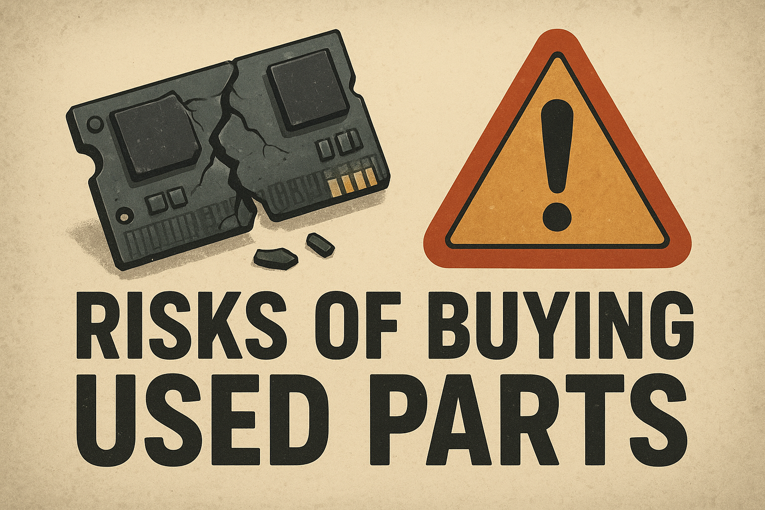 تصویر معایب و ریسک‌های قطعات استوک کامپیوتر