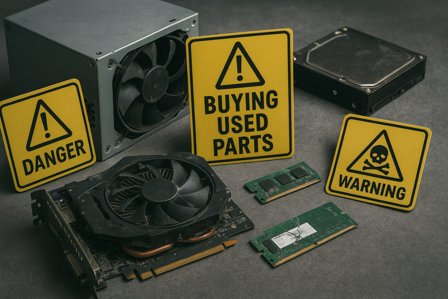 تصویر معایب و ریسک‌های خرید قطعات استوک کامپیوتر