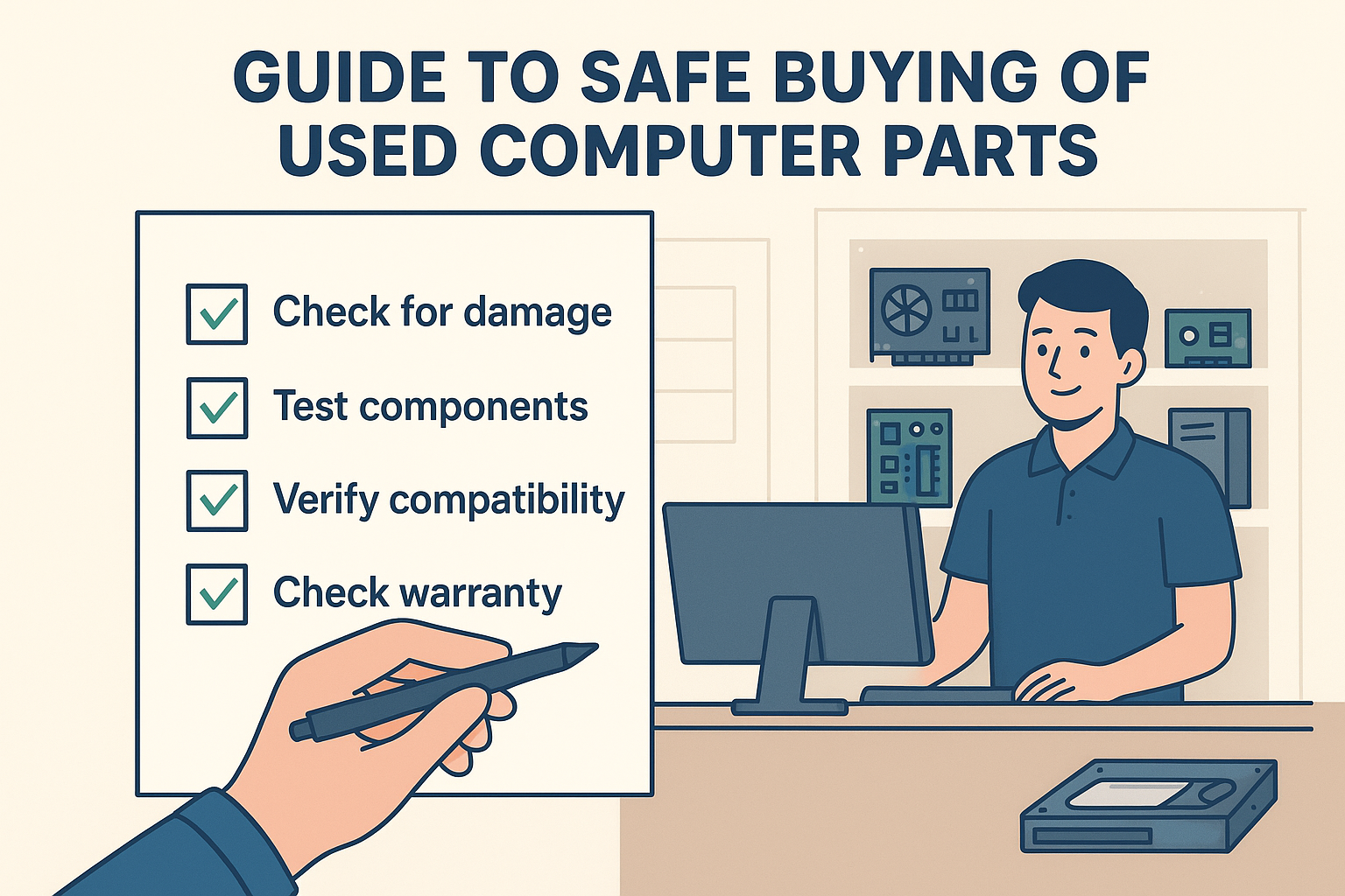 تصویر راهنمای خرید ایمن قطعات استوک کامپیوتر