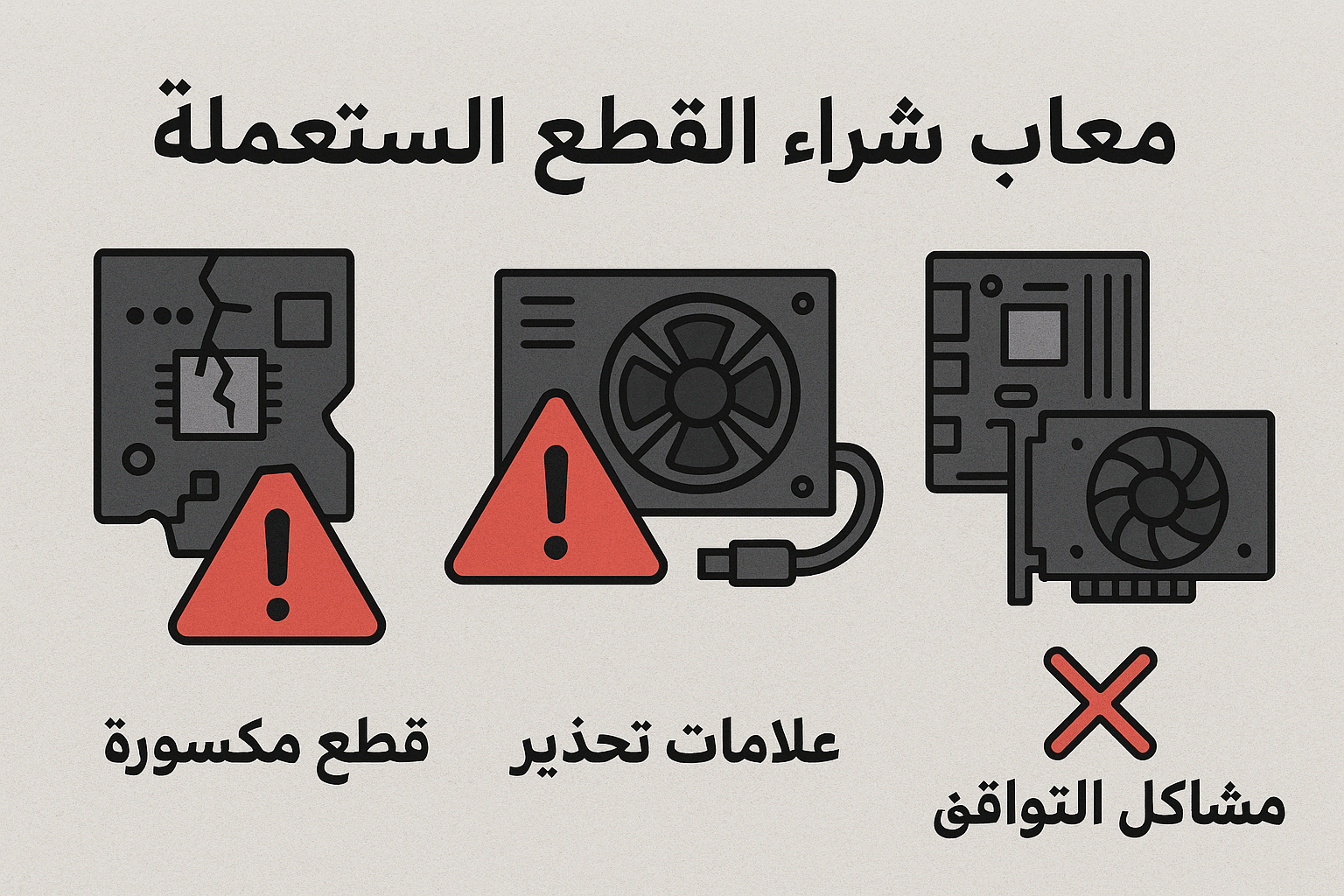 تصویر معایب خرید قطعات استوک کامپیوتر