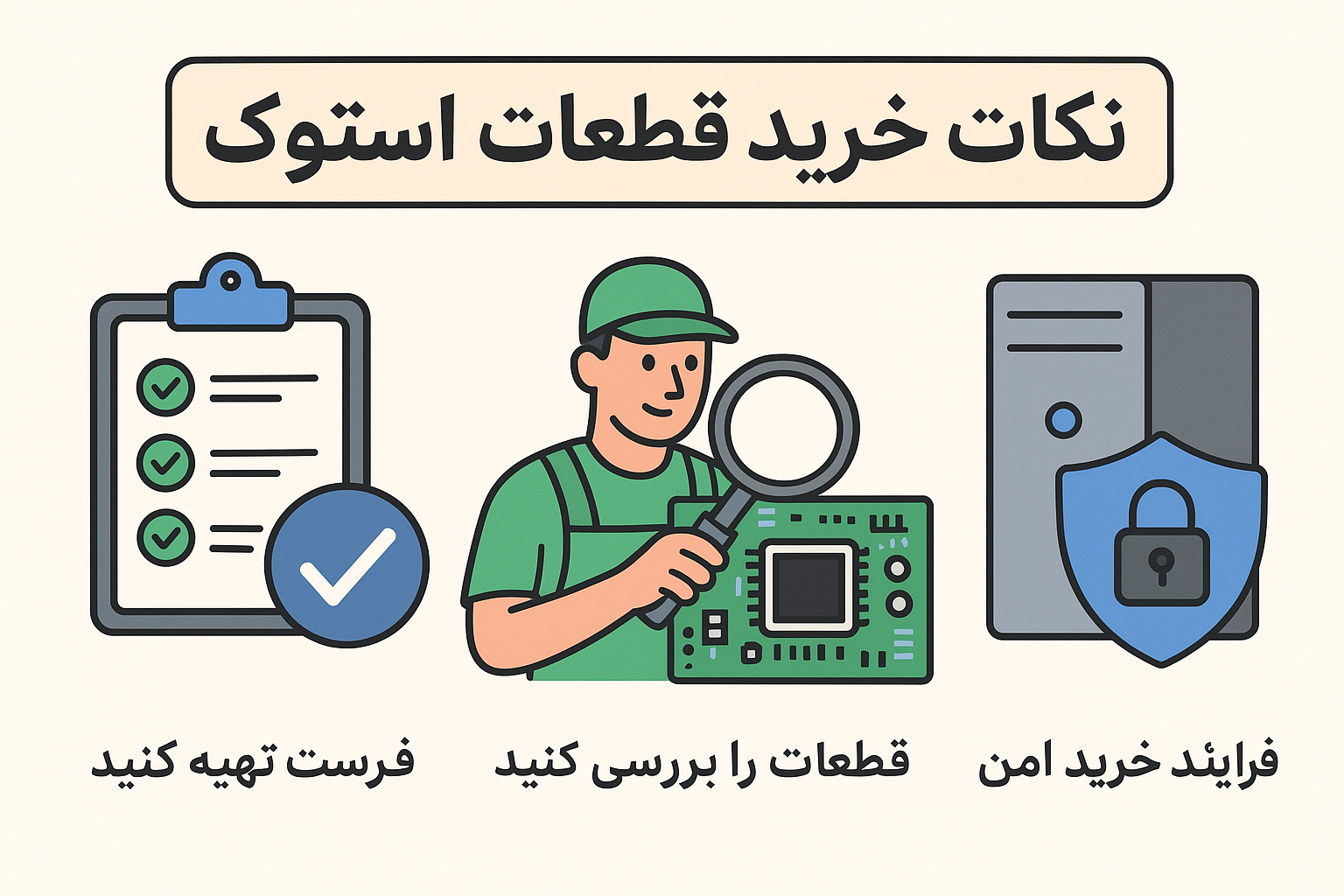 تصویر نکات خرید قطعات استوک کامپیوتر