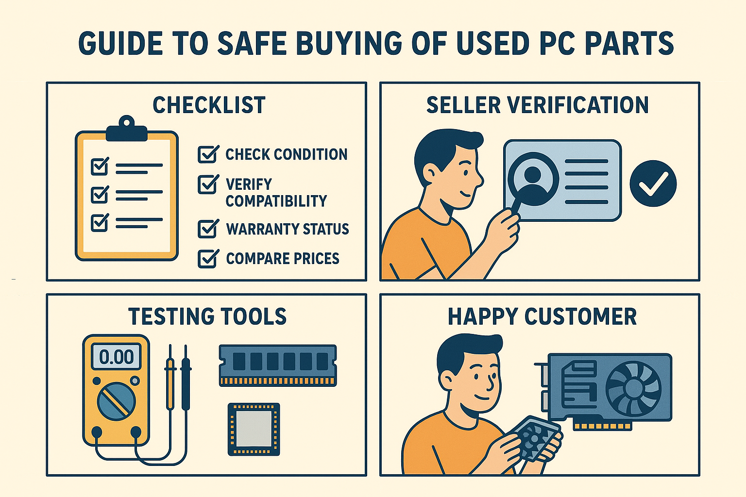 تصویر راهنمای خرید قطعات استوک کامپیوتر