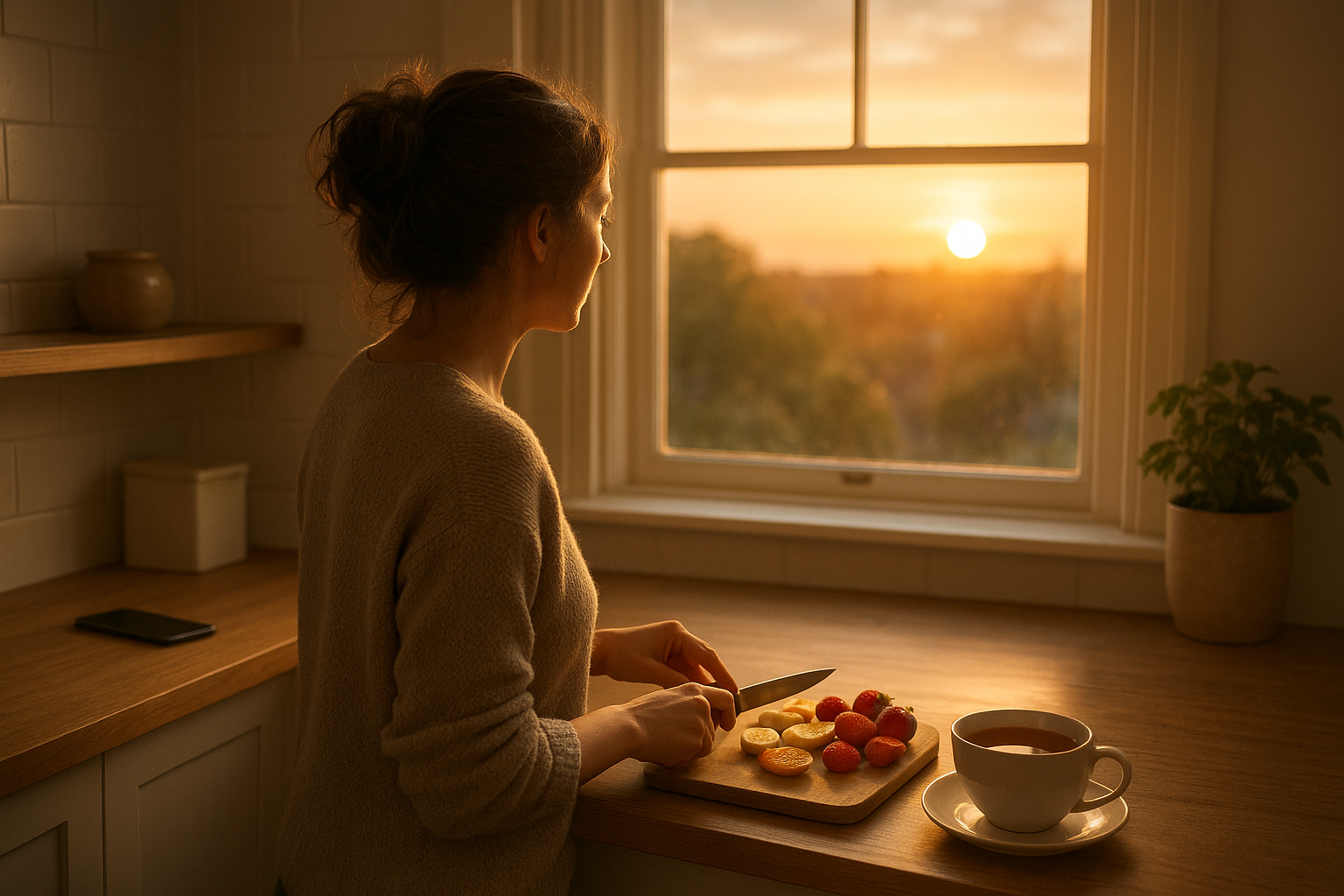 صبحِ بیاعلان: ۵ راه برای آزادی از دست گوشیها 2 Relaxed morning breakfast