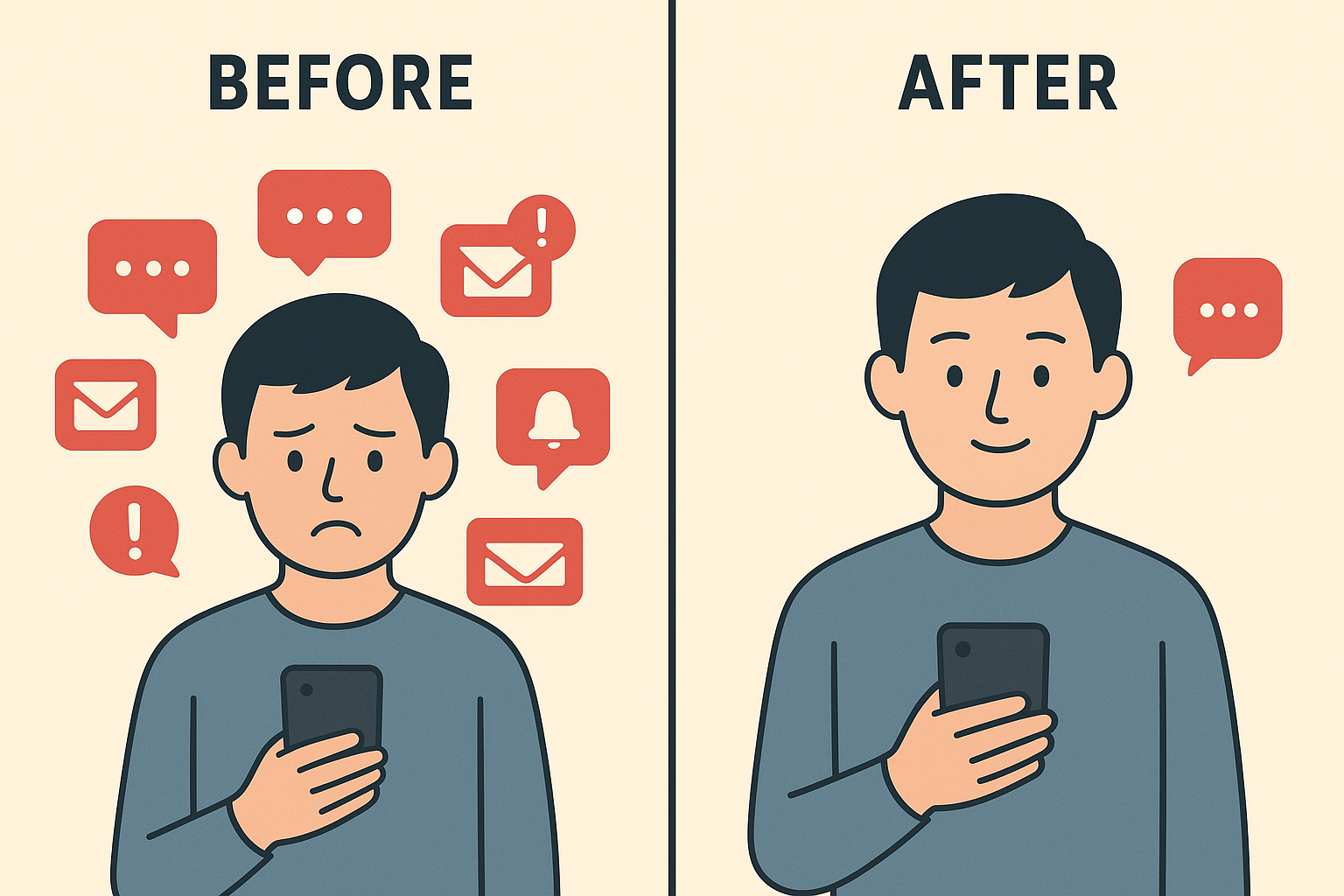 Before and after notification management