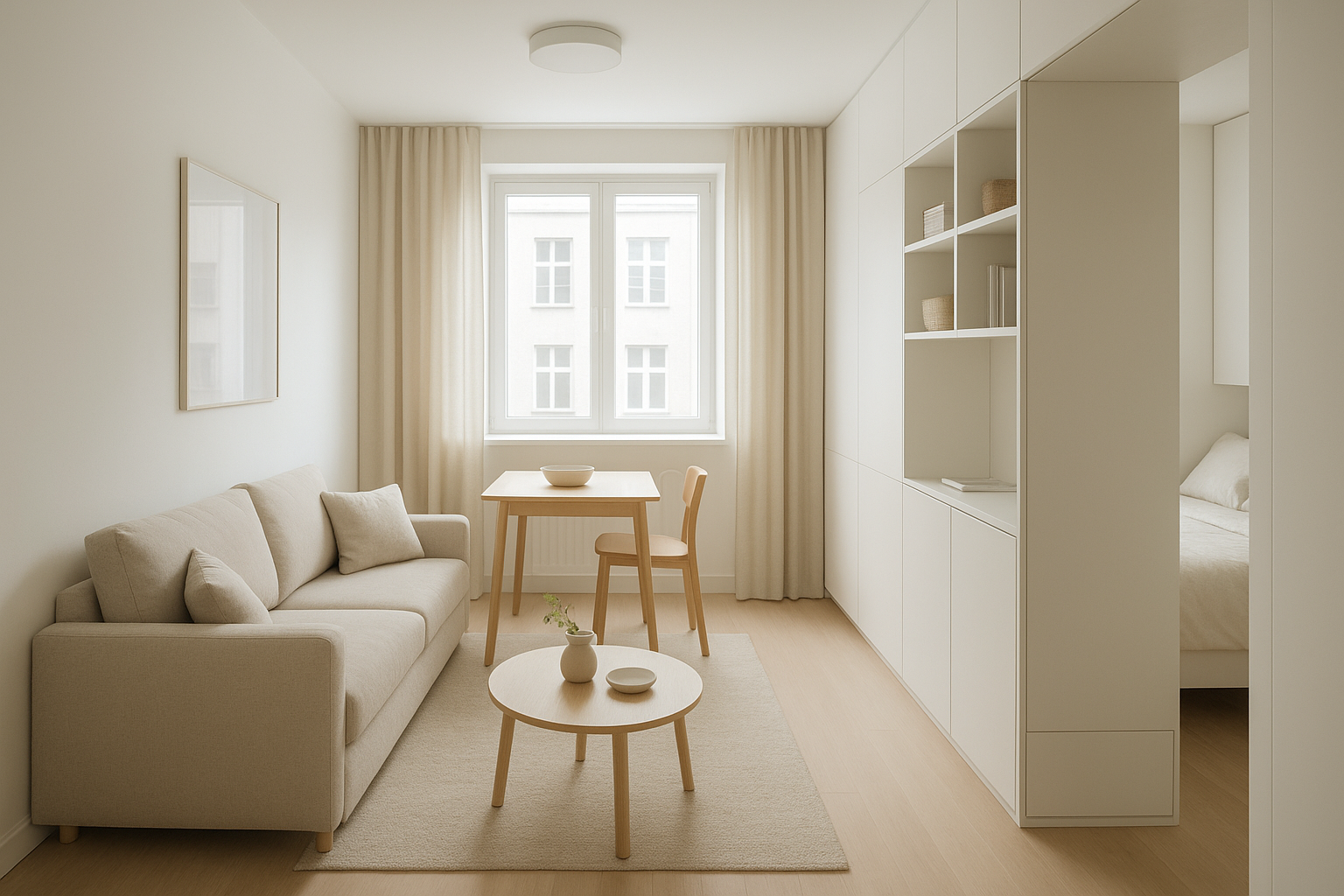 مینیمالیسم در خانه یعنی چه؟ ۱۰ قدم واقعی برای شروع 3 Minimalist small apartment