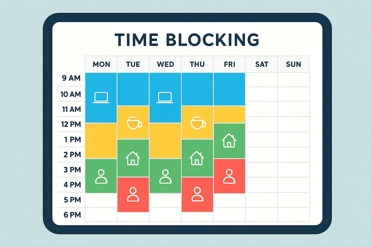 Time blocking visualization