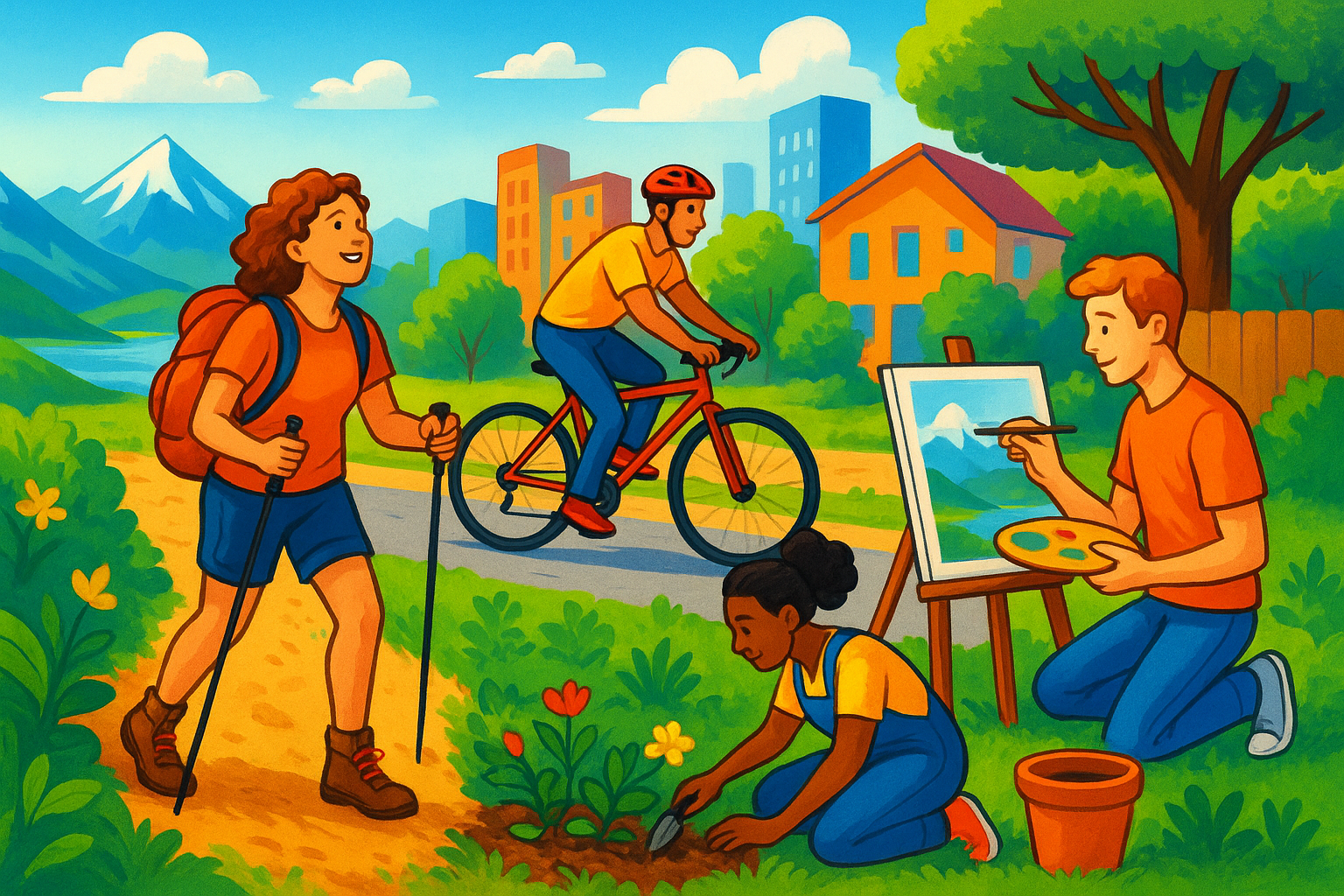 Outdoor activities like hiking