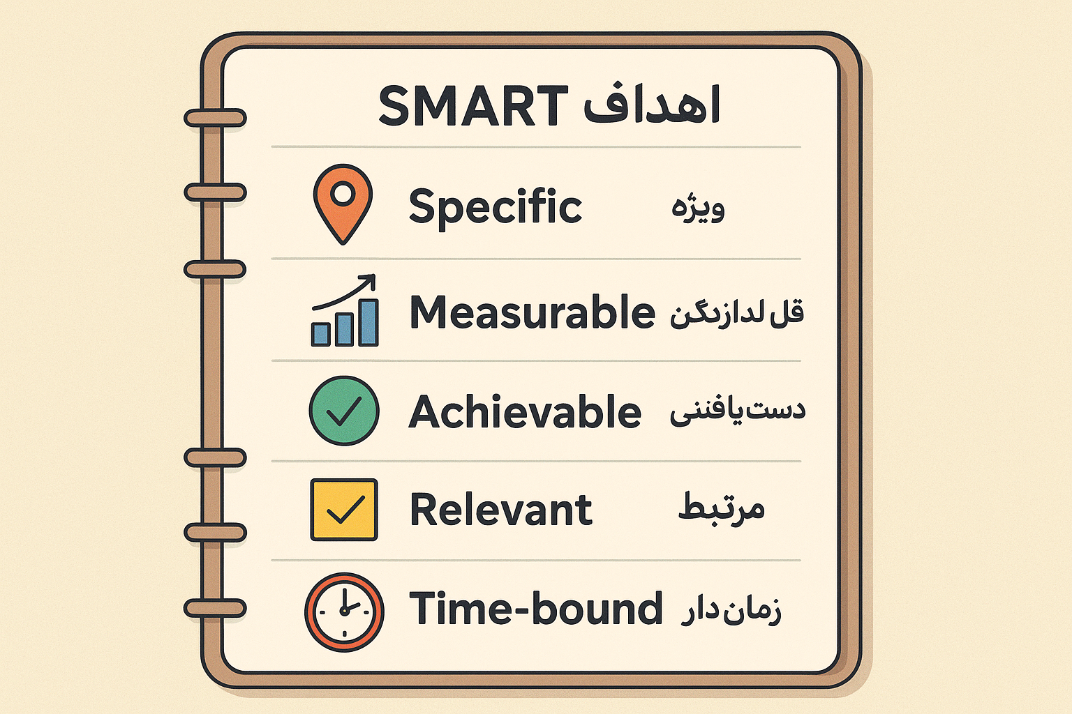 ژورنالینگ دیجیتال: چطور با نوشتن هدف ذهنمان را آرام کنیم؟ 3 Structure for goal writing using SMART method