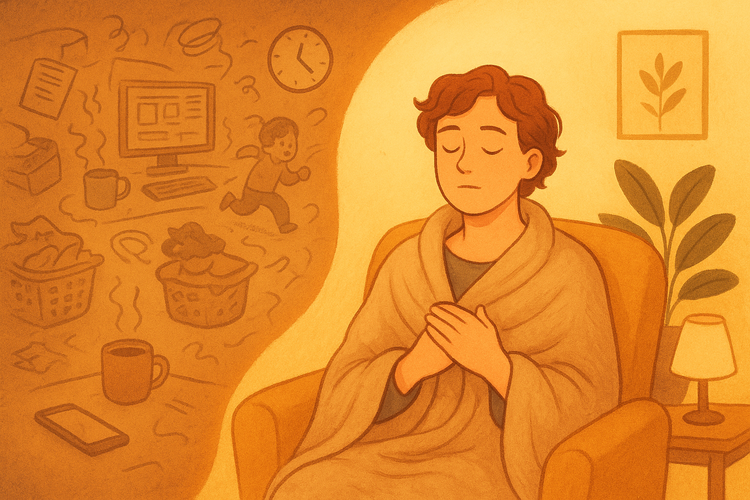 Importance of quiet space at home illustration