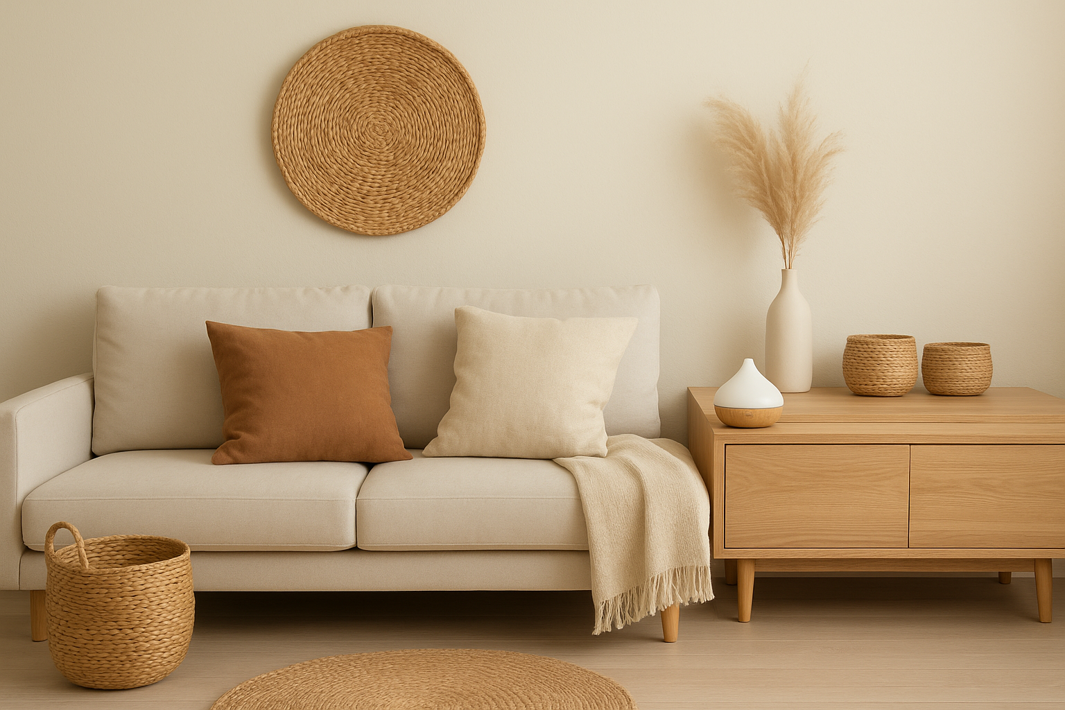 Minimalist calming decor elements
