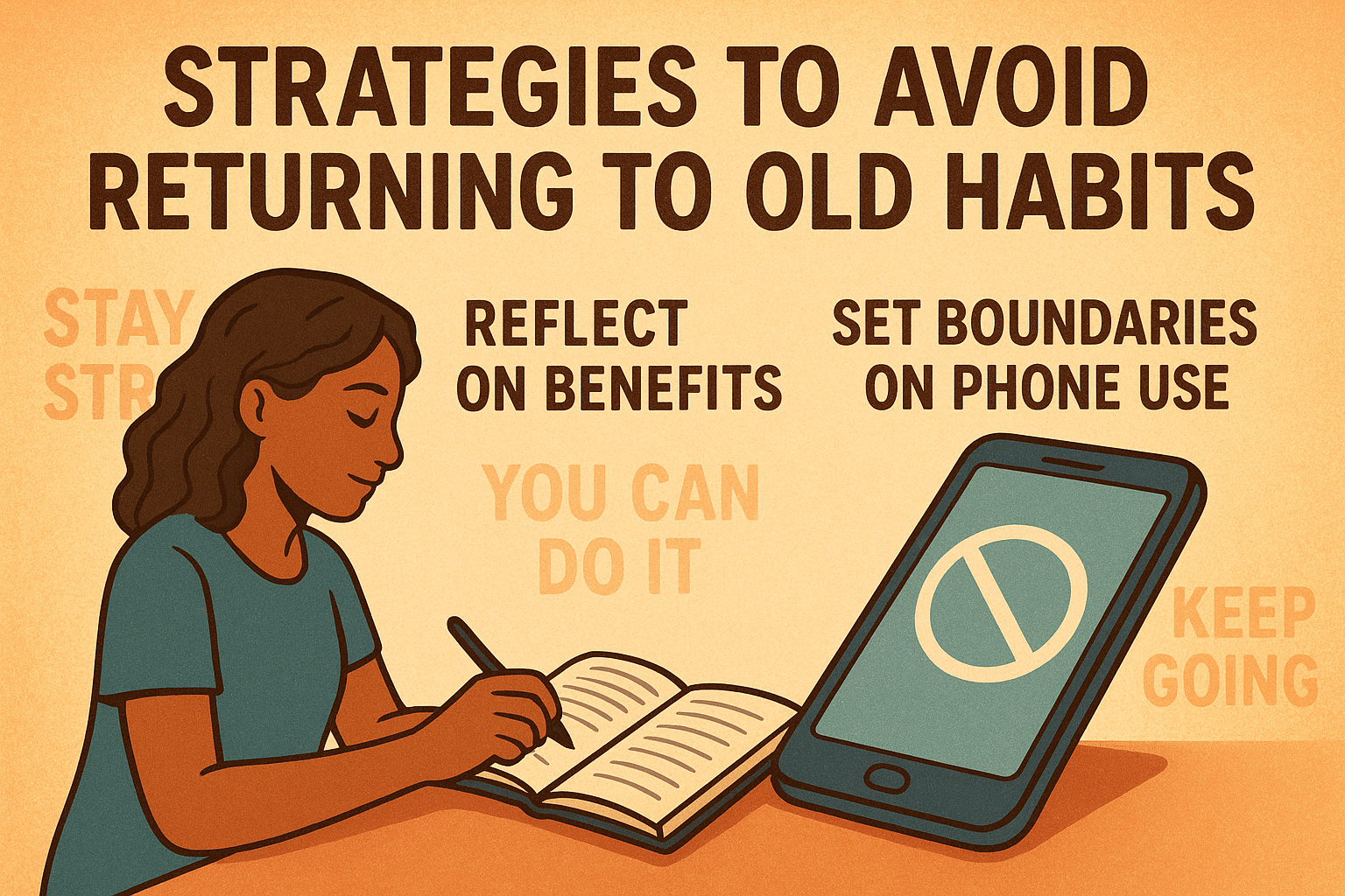Reflecting on benefits with a journal to set boundaries