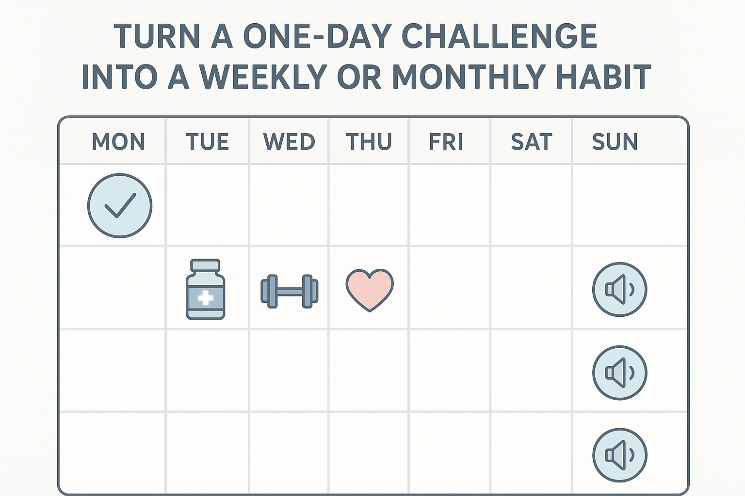 Calendar planner for weekly silent days habit