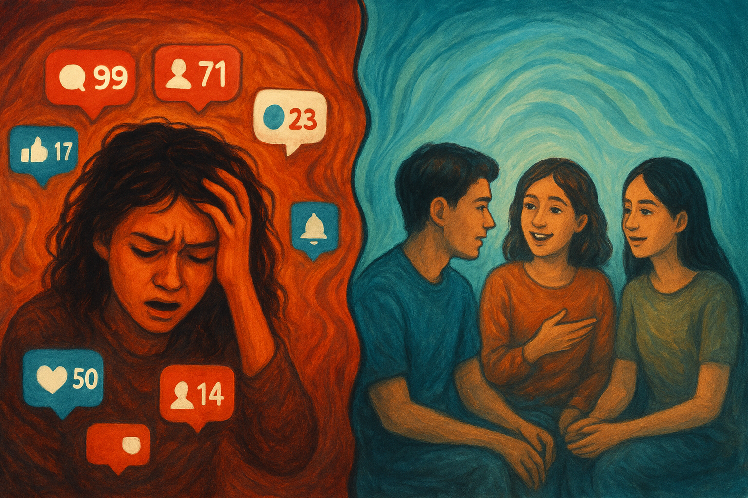 Inner conflict between digital and real life