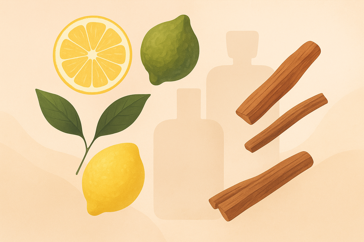 Unisex perfume notes illustration