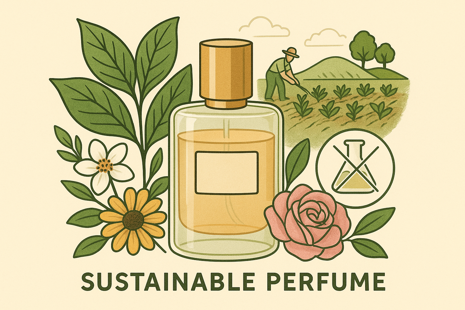 Natural ingredients for sustainable perfume