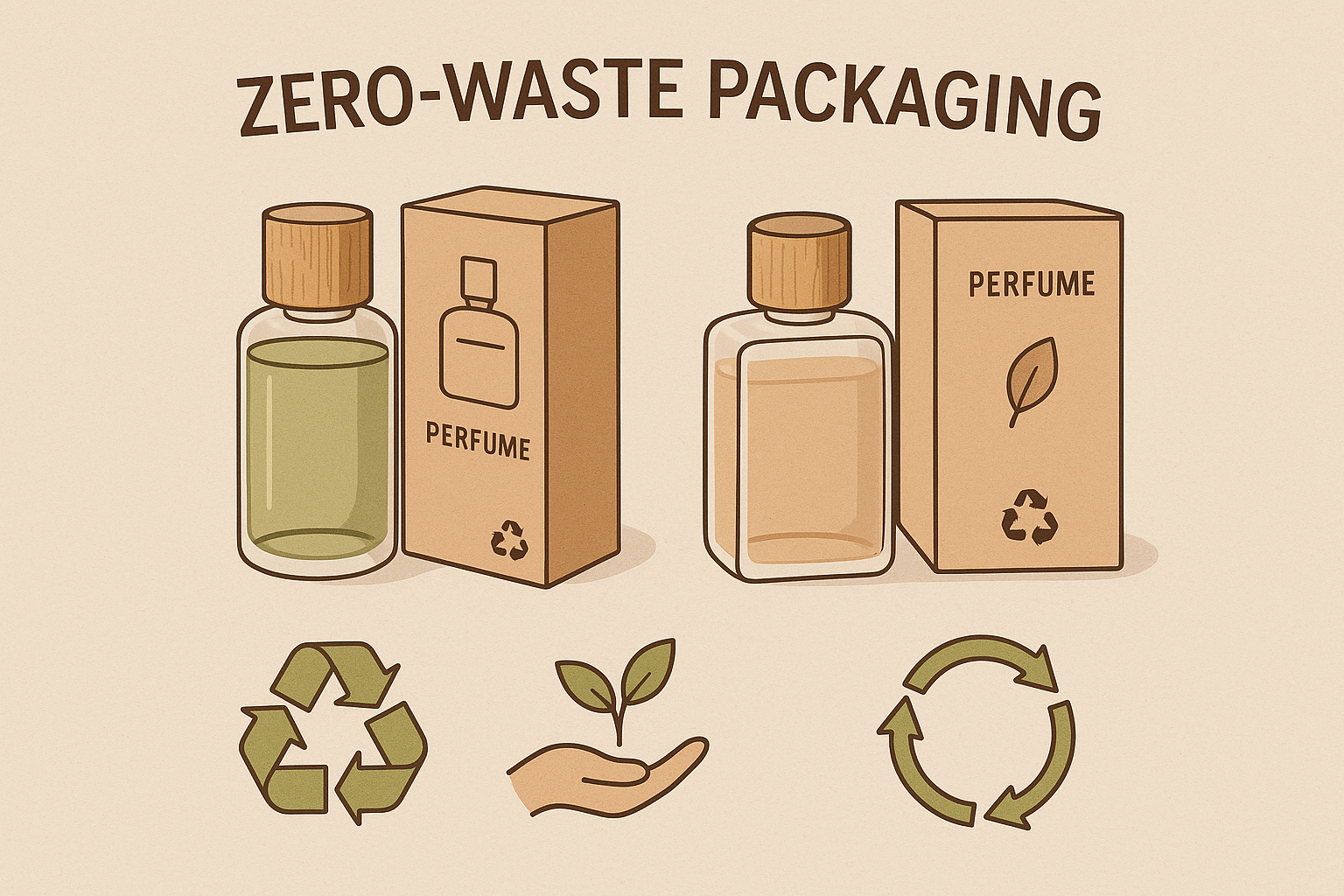 Zero-waste recyclable perfume packaging