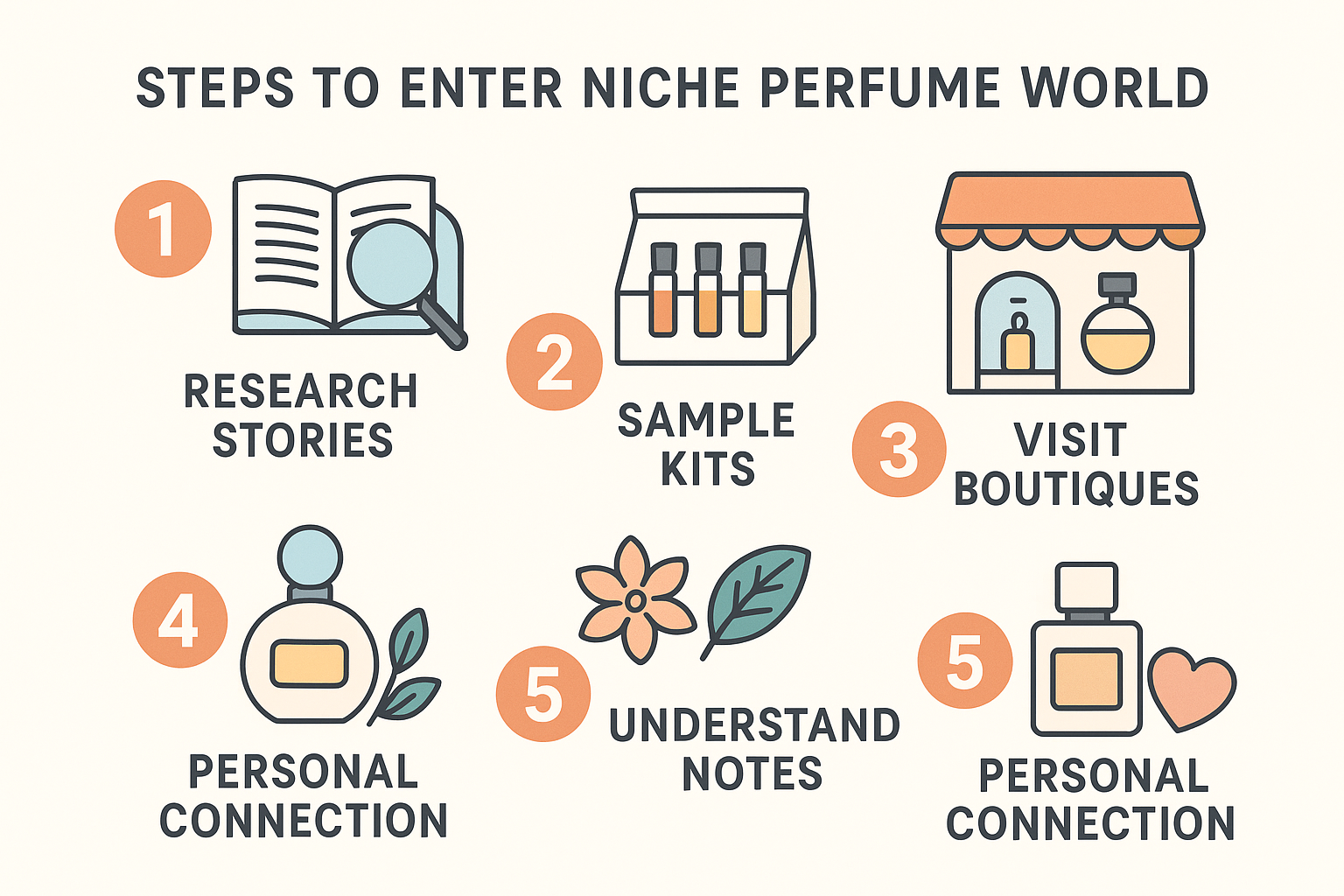Steps to enter niche perfume world diagram