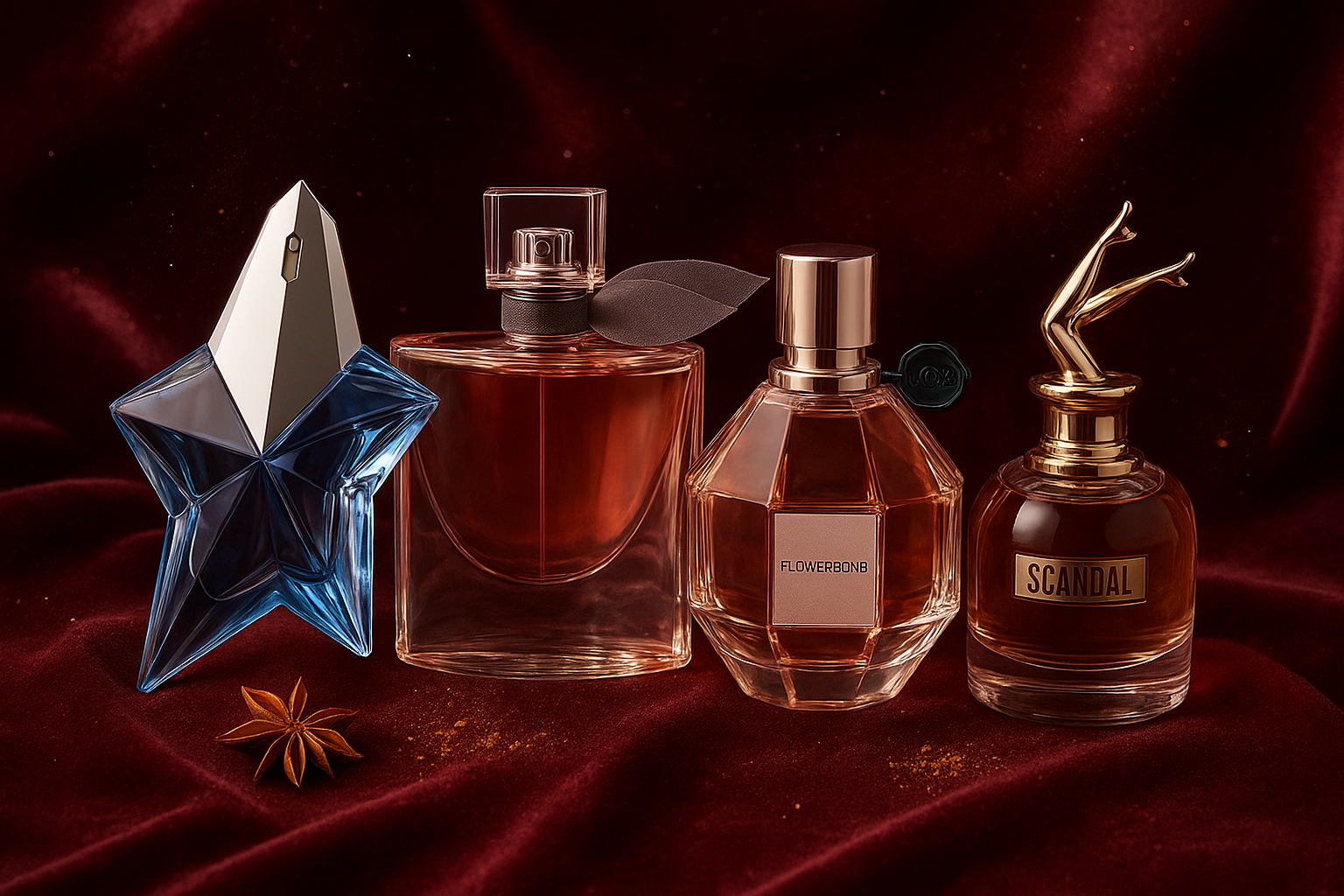 Iconic gourmand perfume bottles