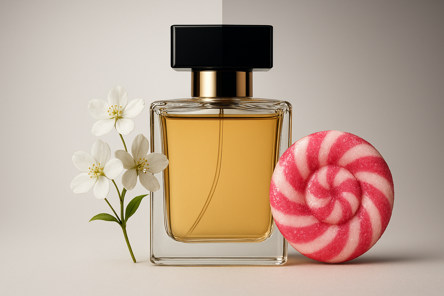 Contrast between elegant and overpowering sweet perfumes
