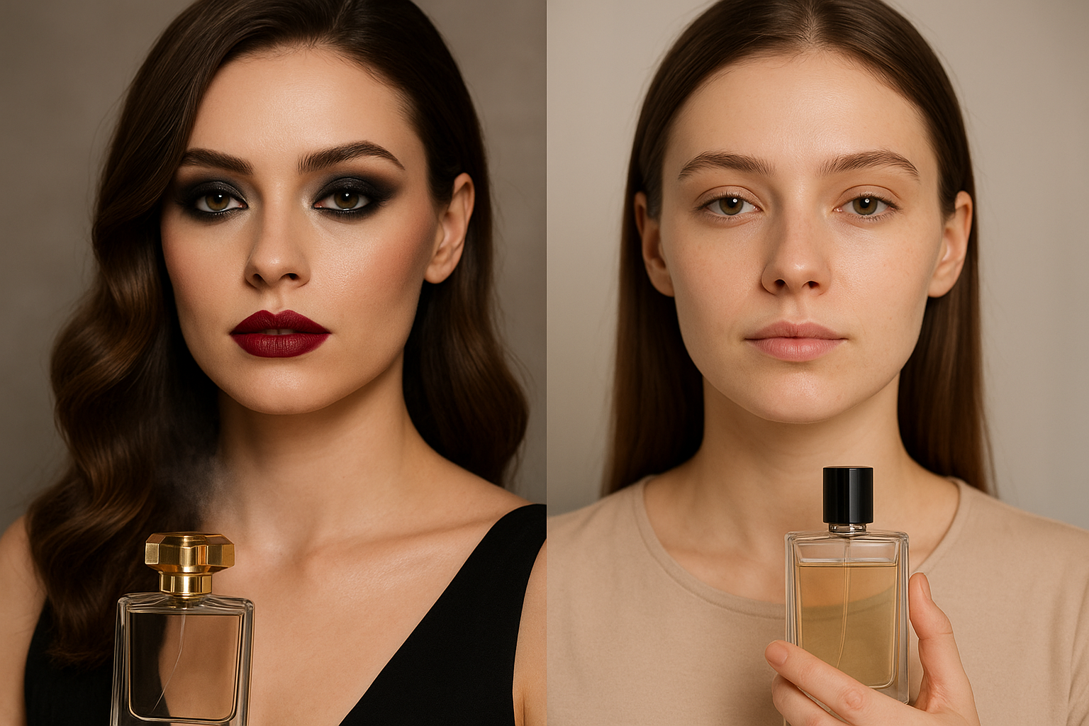 Bold vs minimal makeup for scents