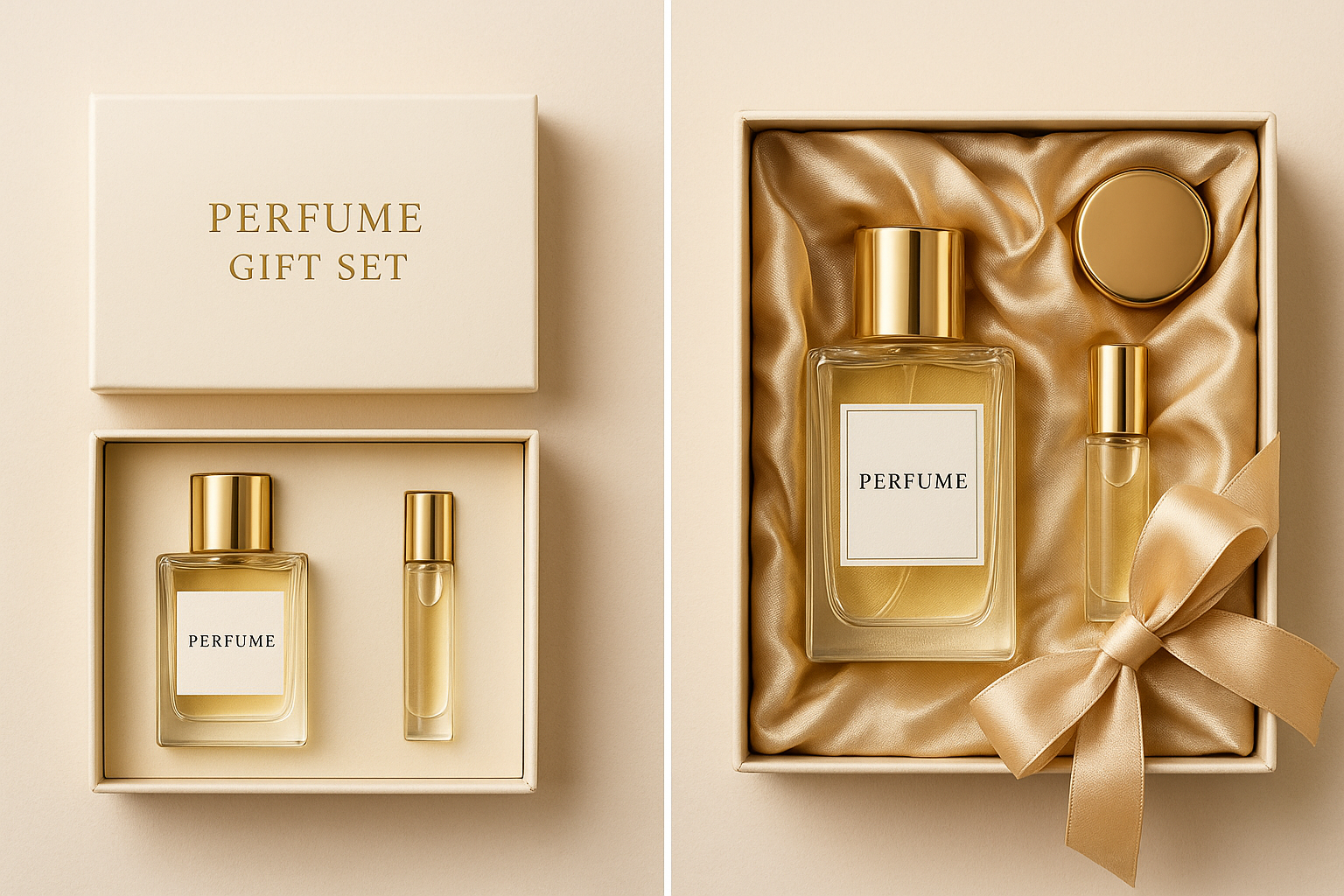 هدایای ادکلنی: بستهبندیهای مدرن و شخصیسازیشده 4 Comparison of ready-made and personalized perfume sets