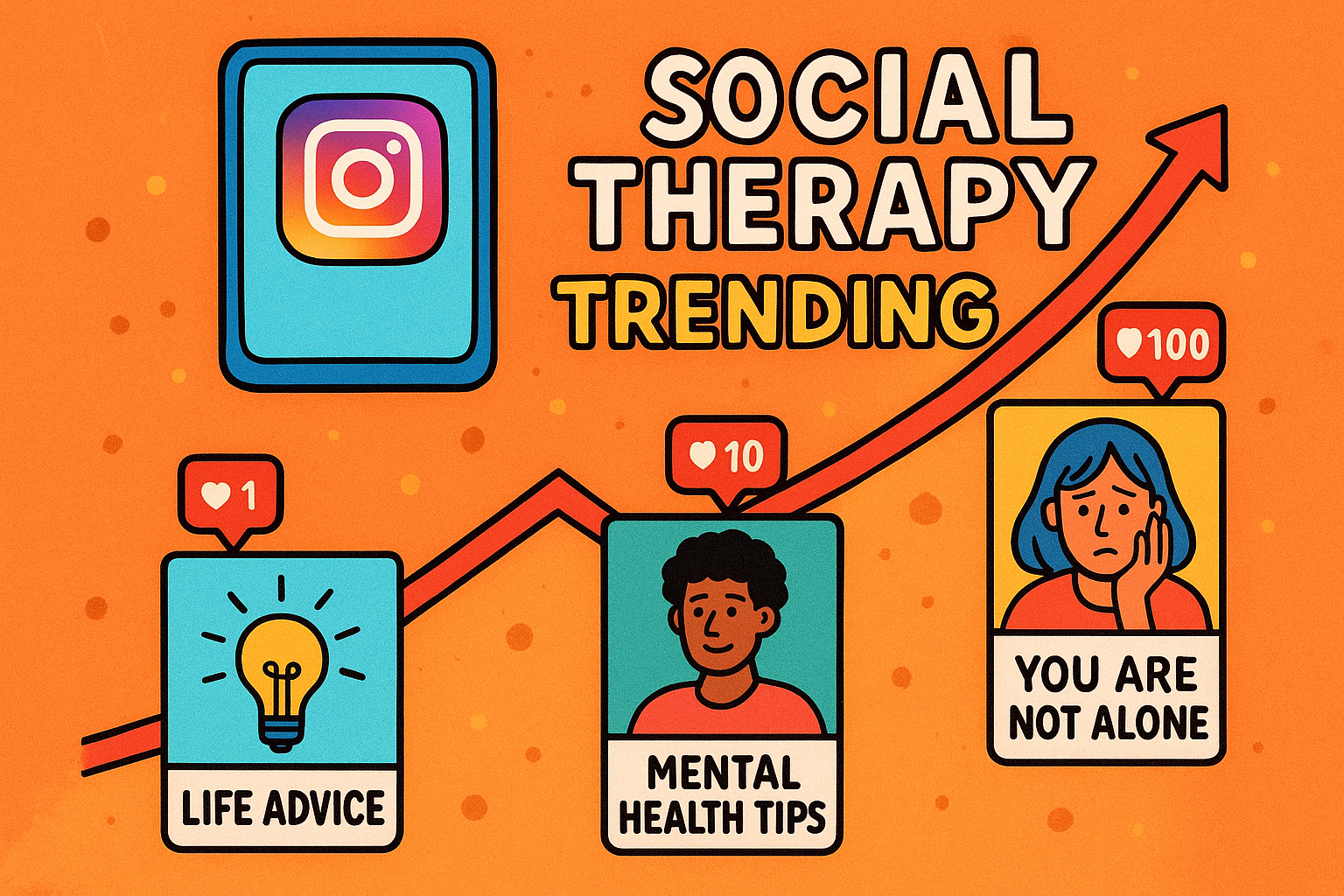 Illustration of social therapy trending on Instagram