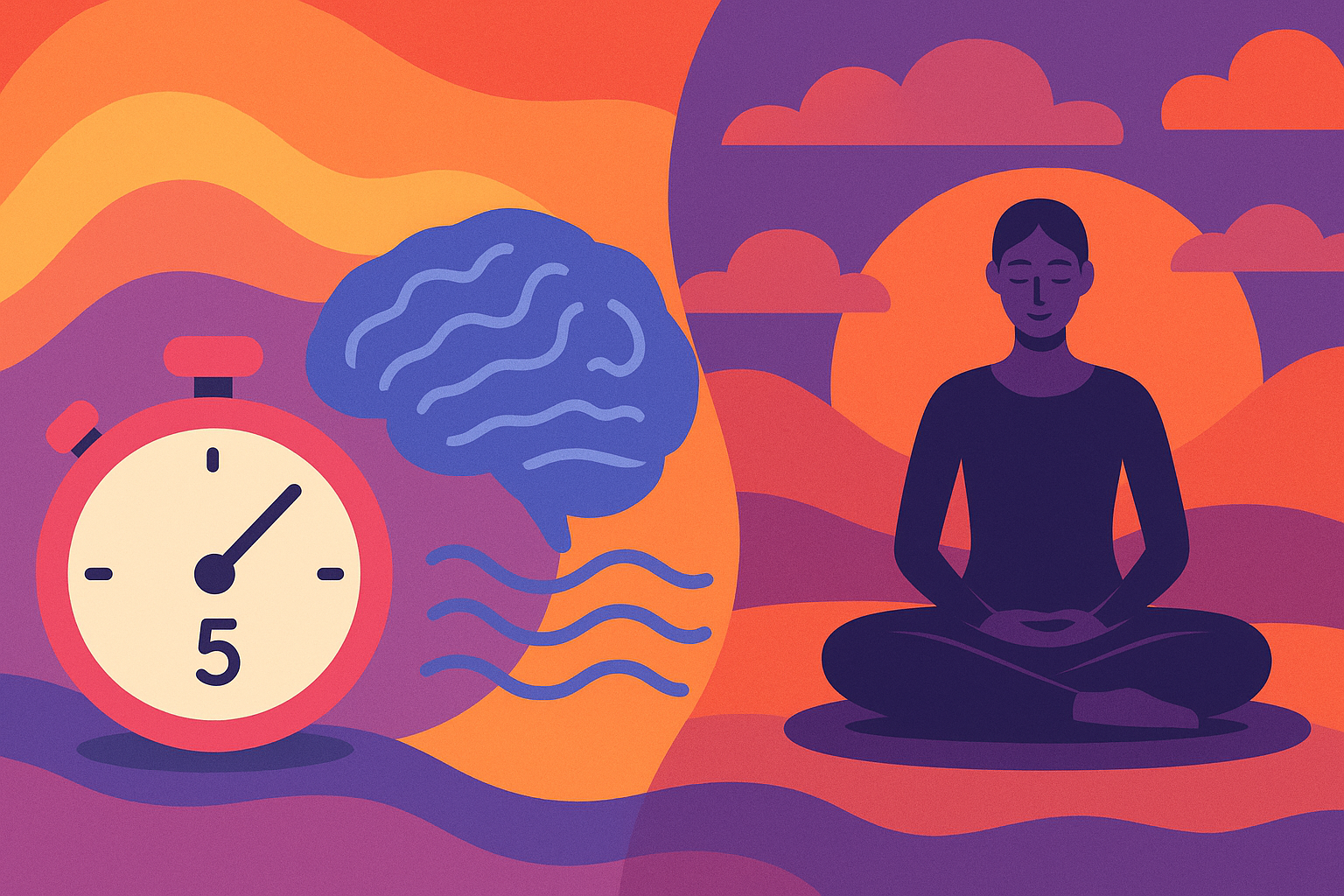 Illustration of micro vs traditional meditation