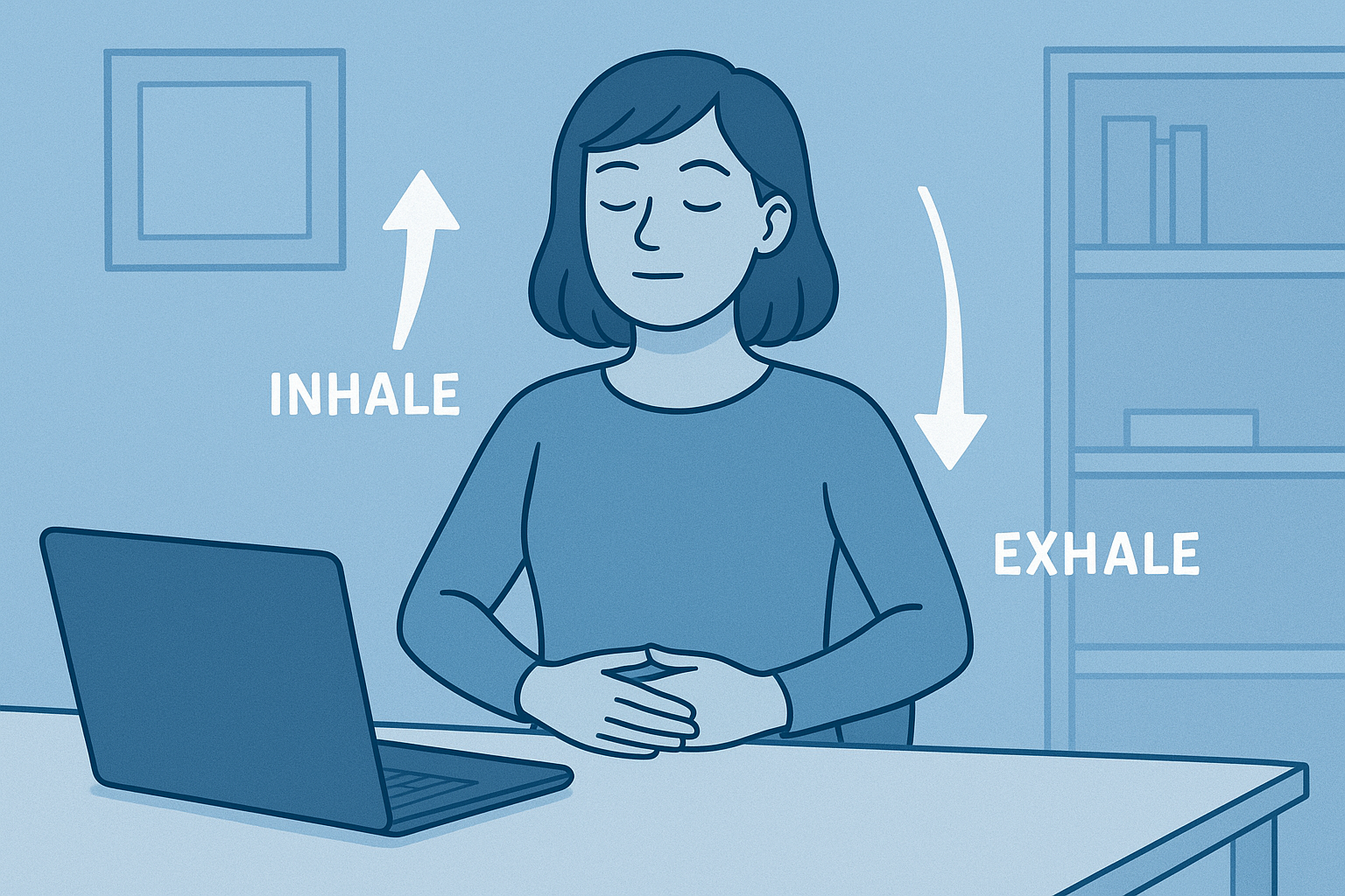 Deep breathing exercise illustration