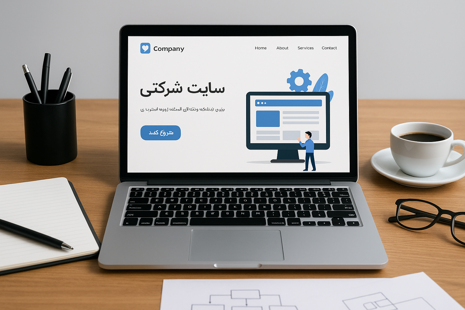 تصویر حرفه‌ای طراحی سایت شرکتی